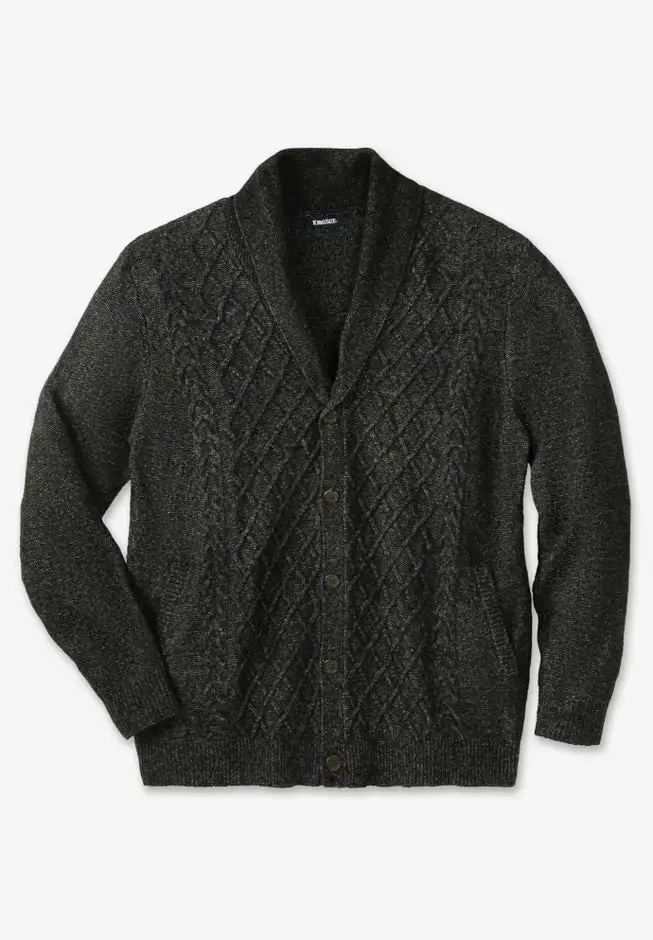 Soft Cable Knit Shawl Collar Cardigan