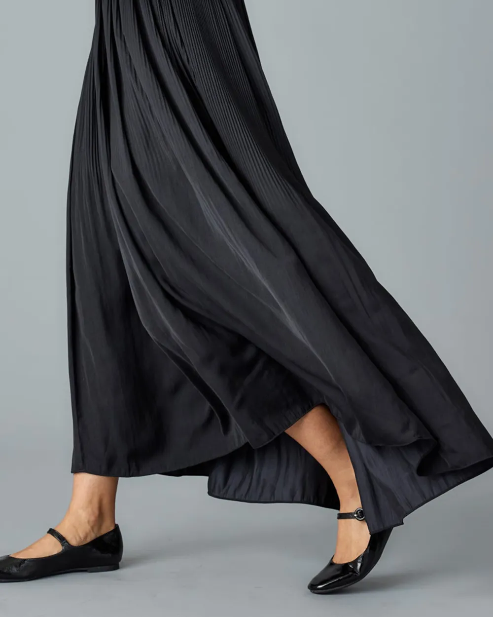 Black Smocked Waist Maxi Dress