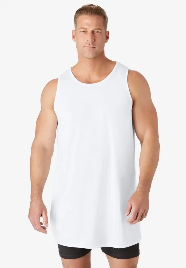 Longer Length Ribbed Cotton Tank