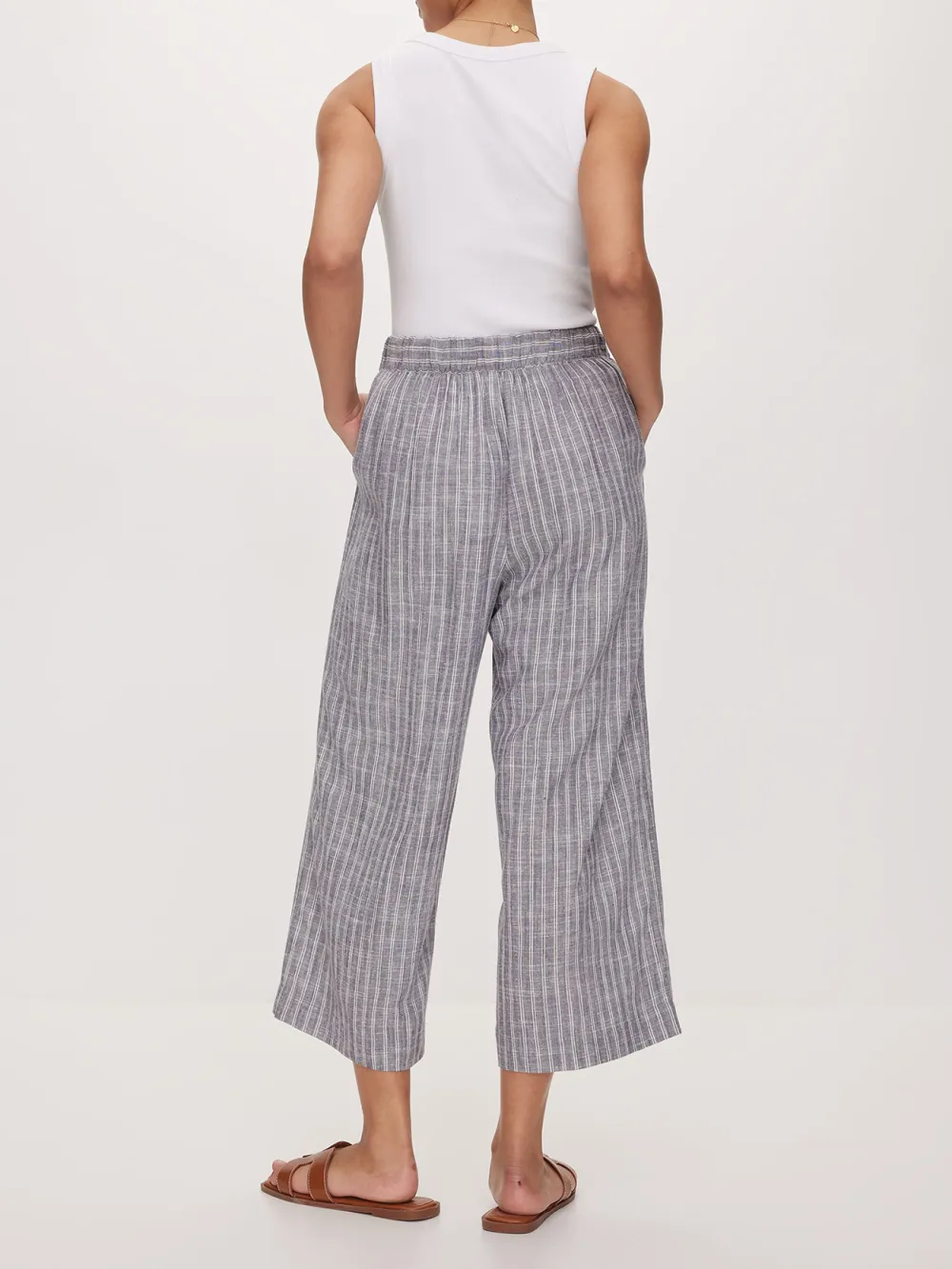 Daily White Stripe Culotte