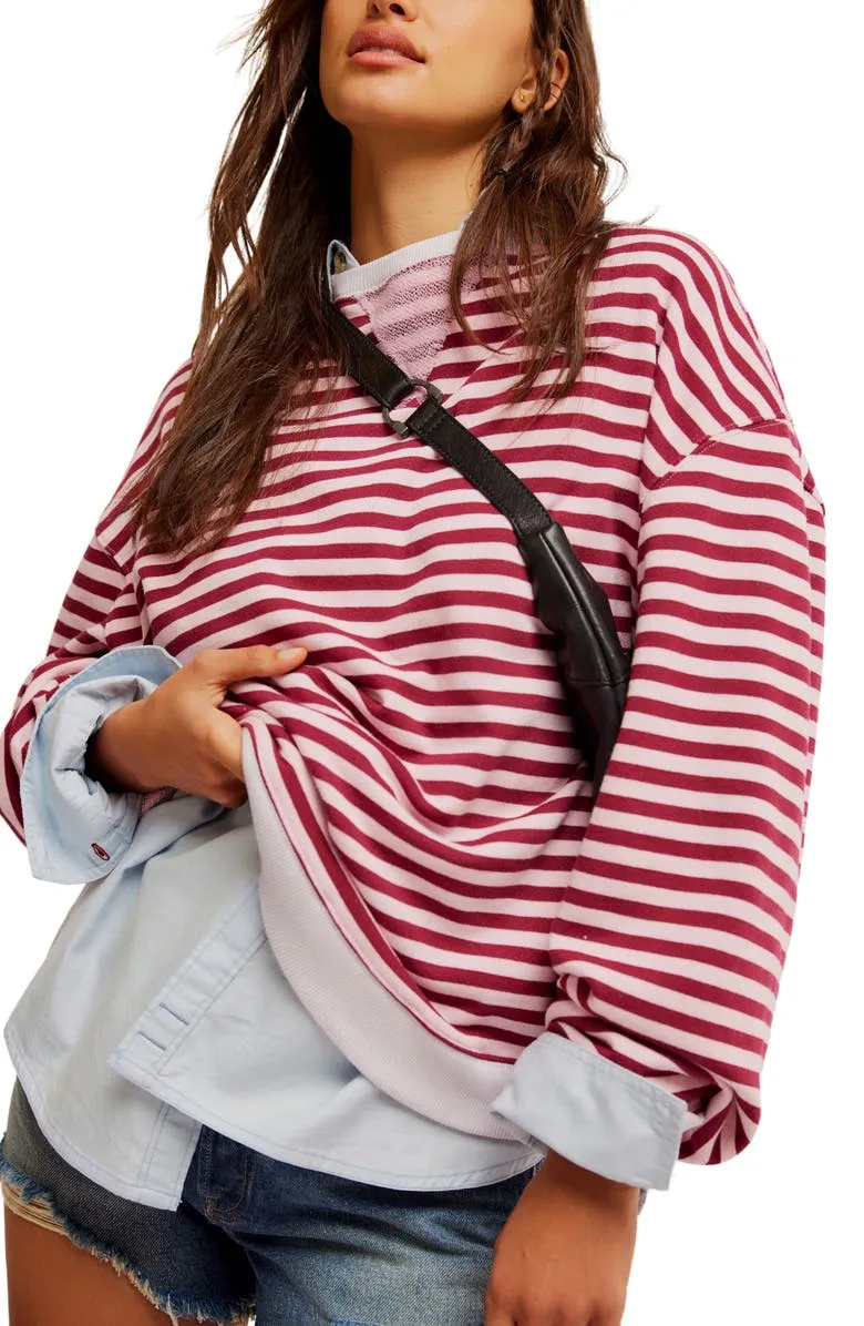 Oversize Stripe Sweatshirt