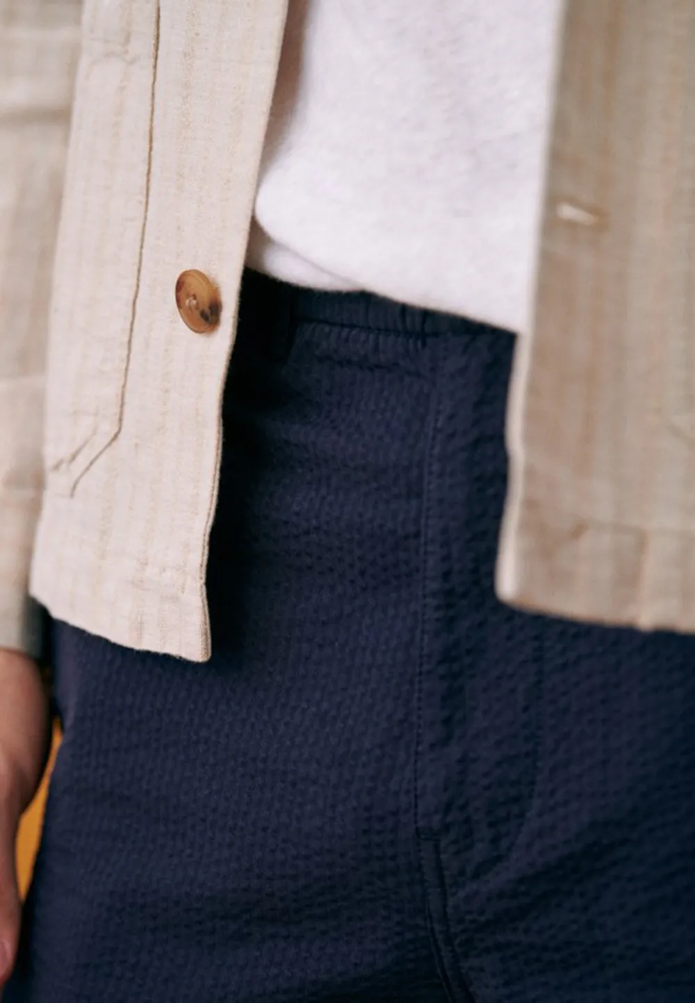Trousers-Navy Seersucker