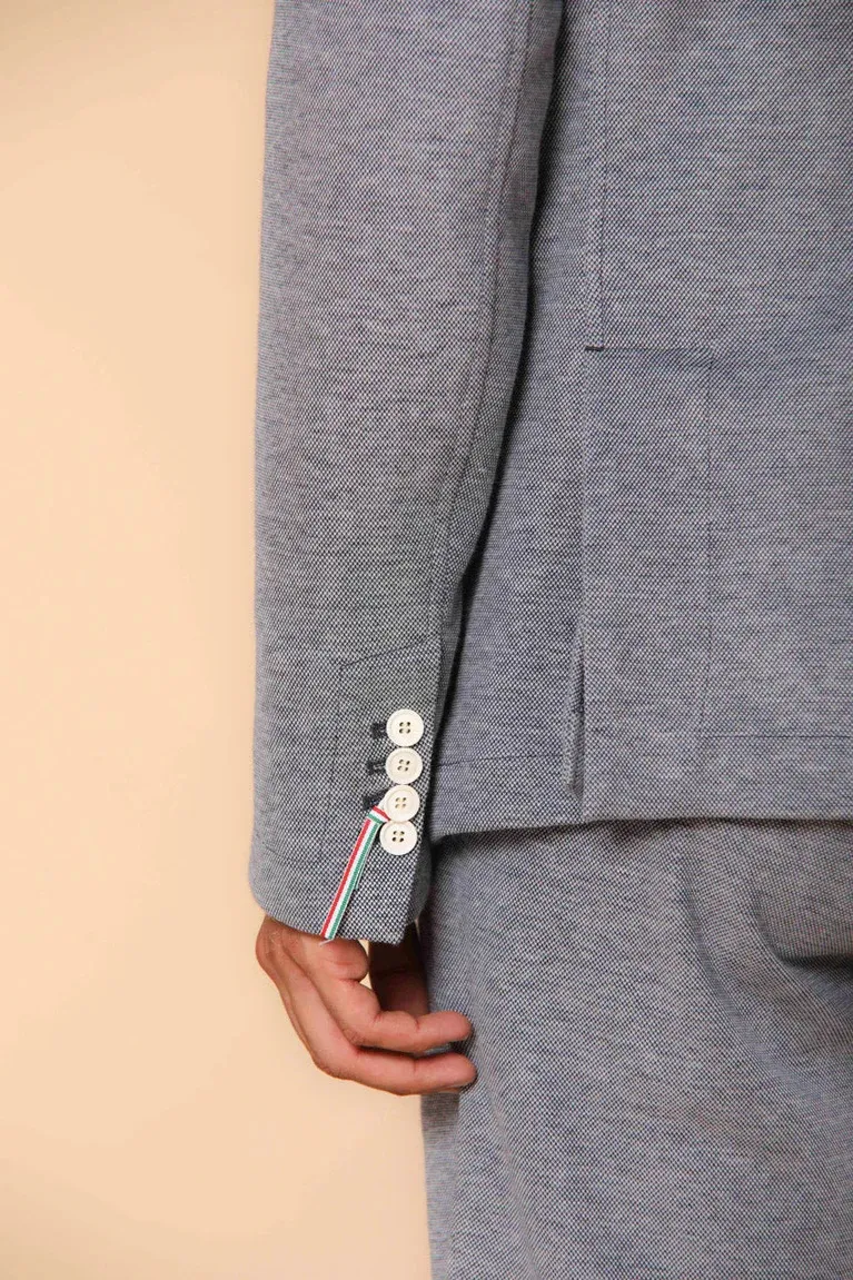 Men's Stylish Navy Blue Double-Faced Cotton Suit Jacket