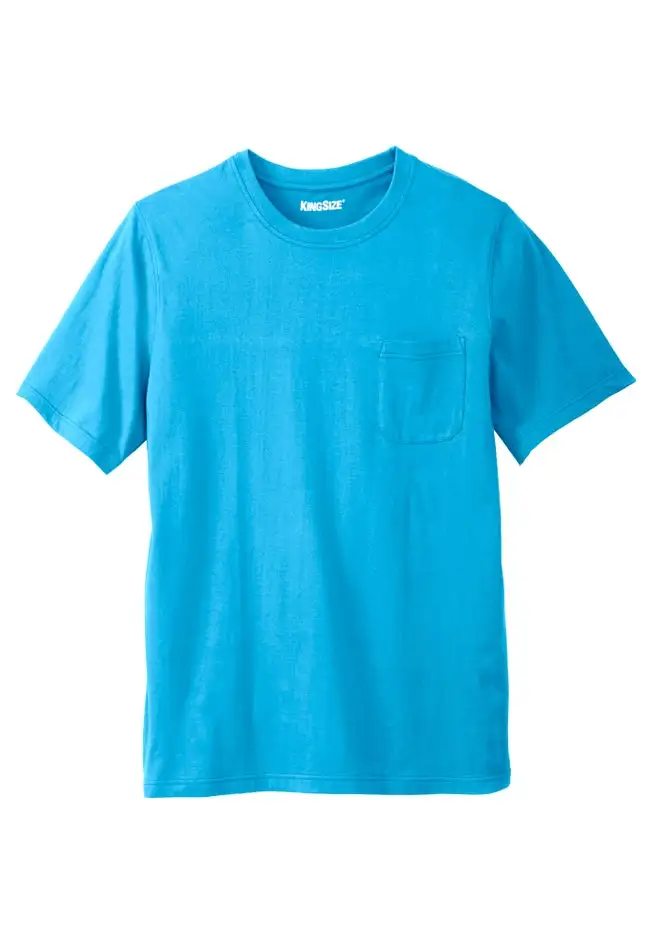 Shrink-Less Lightweight Pocket Crewneck T-Shirt