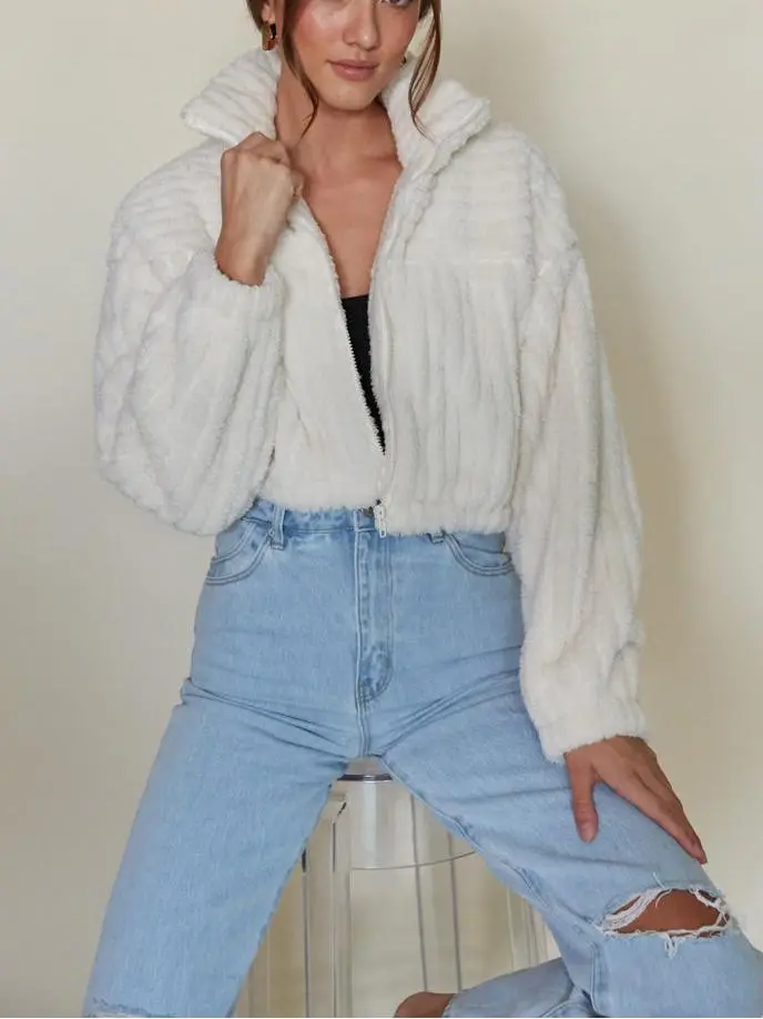Madison Cropped Plush Jacket