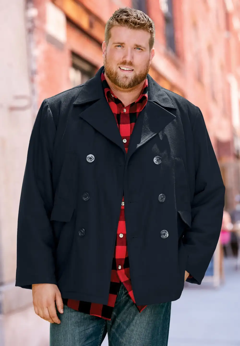 Double-Breasted Wool Peacoat