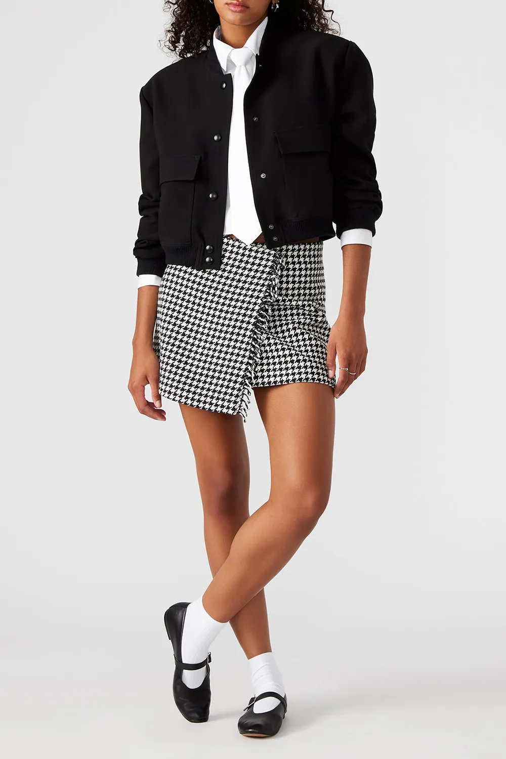 Casual Style Skirt Blackwhite