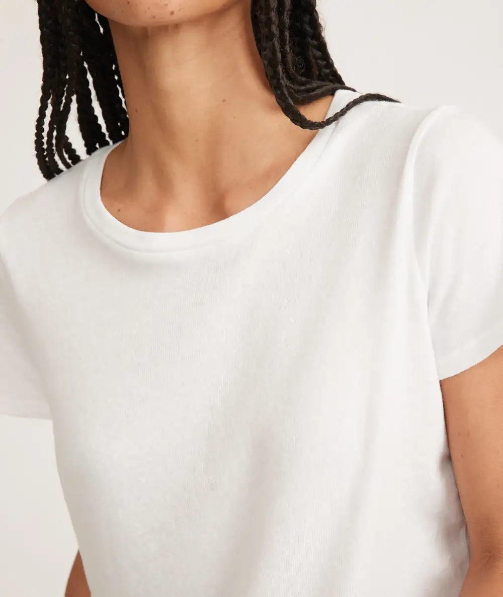 Plain White Crew Neck Basic Tee