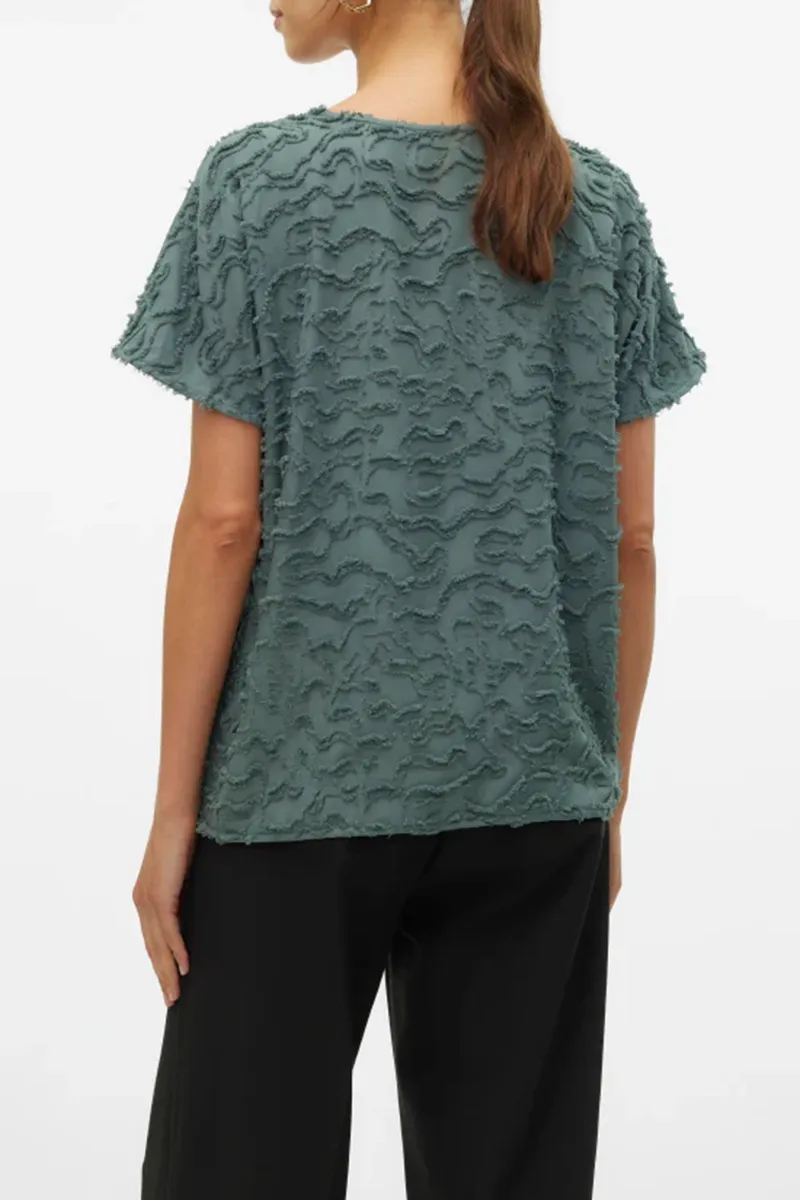 Textured Crew Neck Short Sleeve T-Shirts