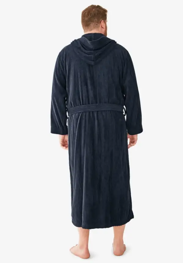 Terry Velour Hooded Maxi Robe
