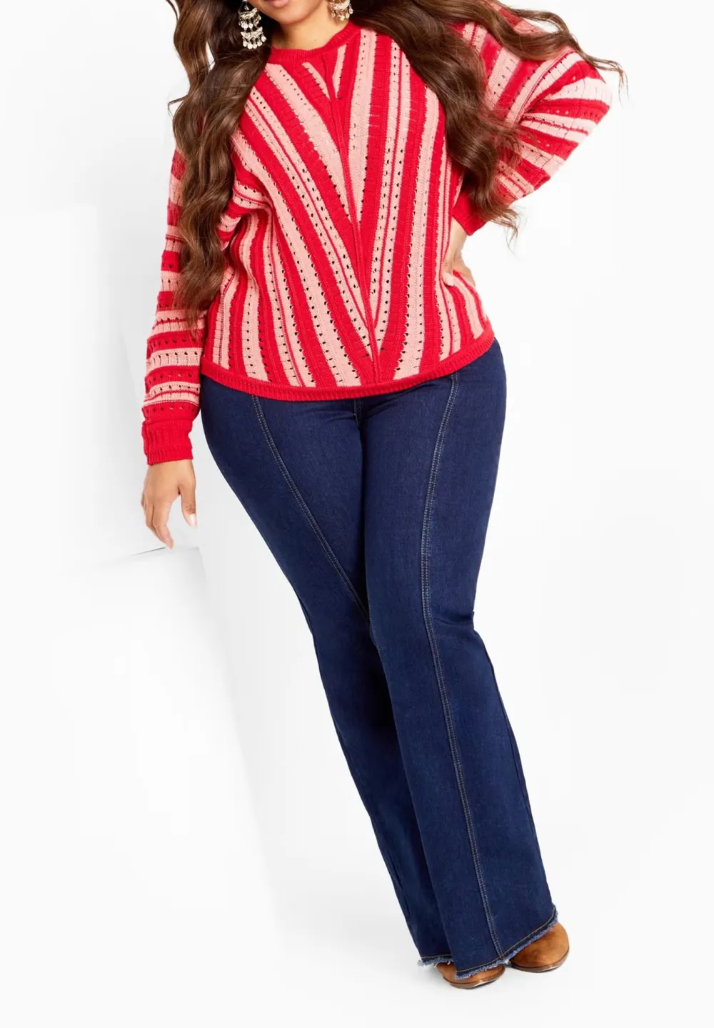 Contrasting Striped Sweater