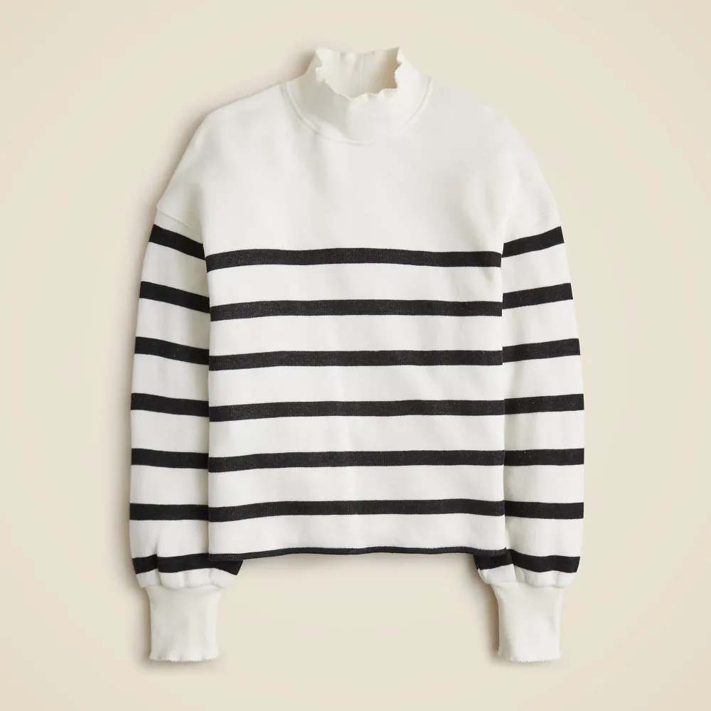 Terry Mockneck Stripe Sweaters