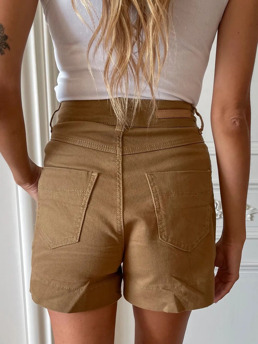 Brown Daily High Waist Shorts