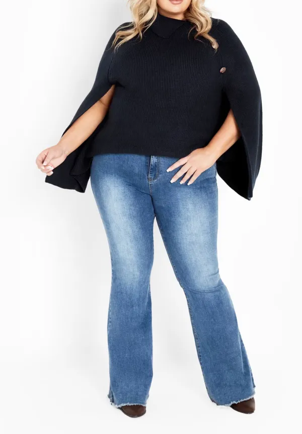 Asymmetric Button Sweater With Lapel