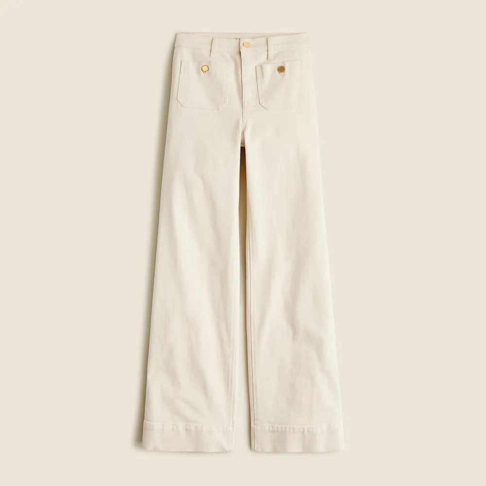 Wide-Leg Pocket Denim Trousers