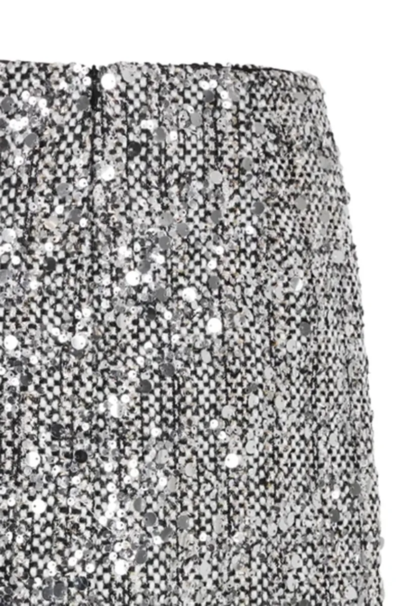 Sequin Decorated High Waist Mni Skirts