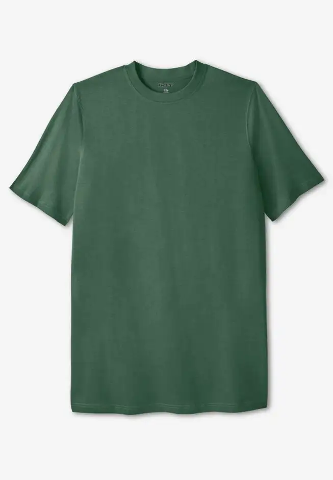 Shrink-Less Lightweight Longer-Length Crewneck T-Shirt