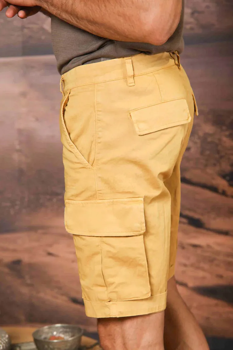 Yellow Men's Fashion Slim Fit Cotton Shorts