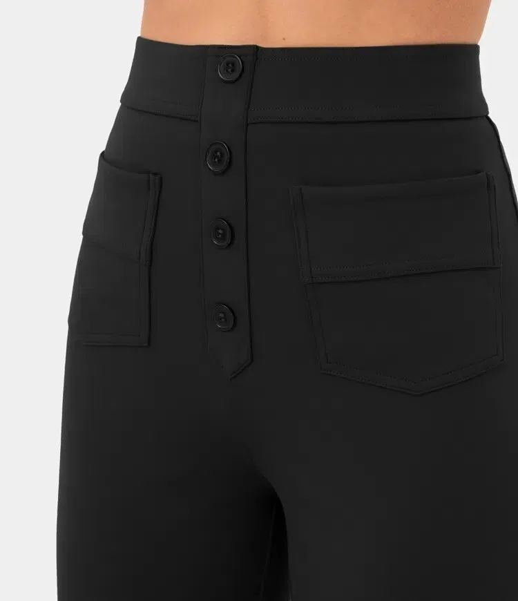 🔥Last Day 49% OFF🔥High Waisted Button Multiple Pockets Straight Leg Casual Pants