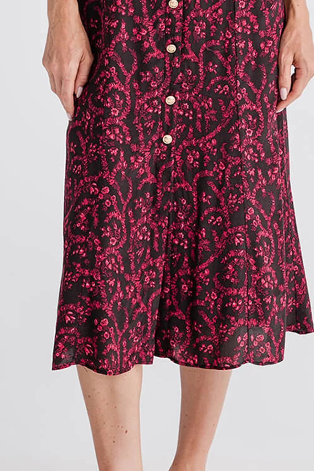 Olivaceous Dress - Black Red