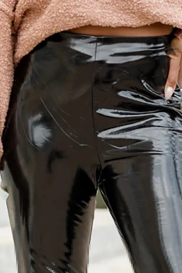 Black Patent Leather Leggings