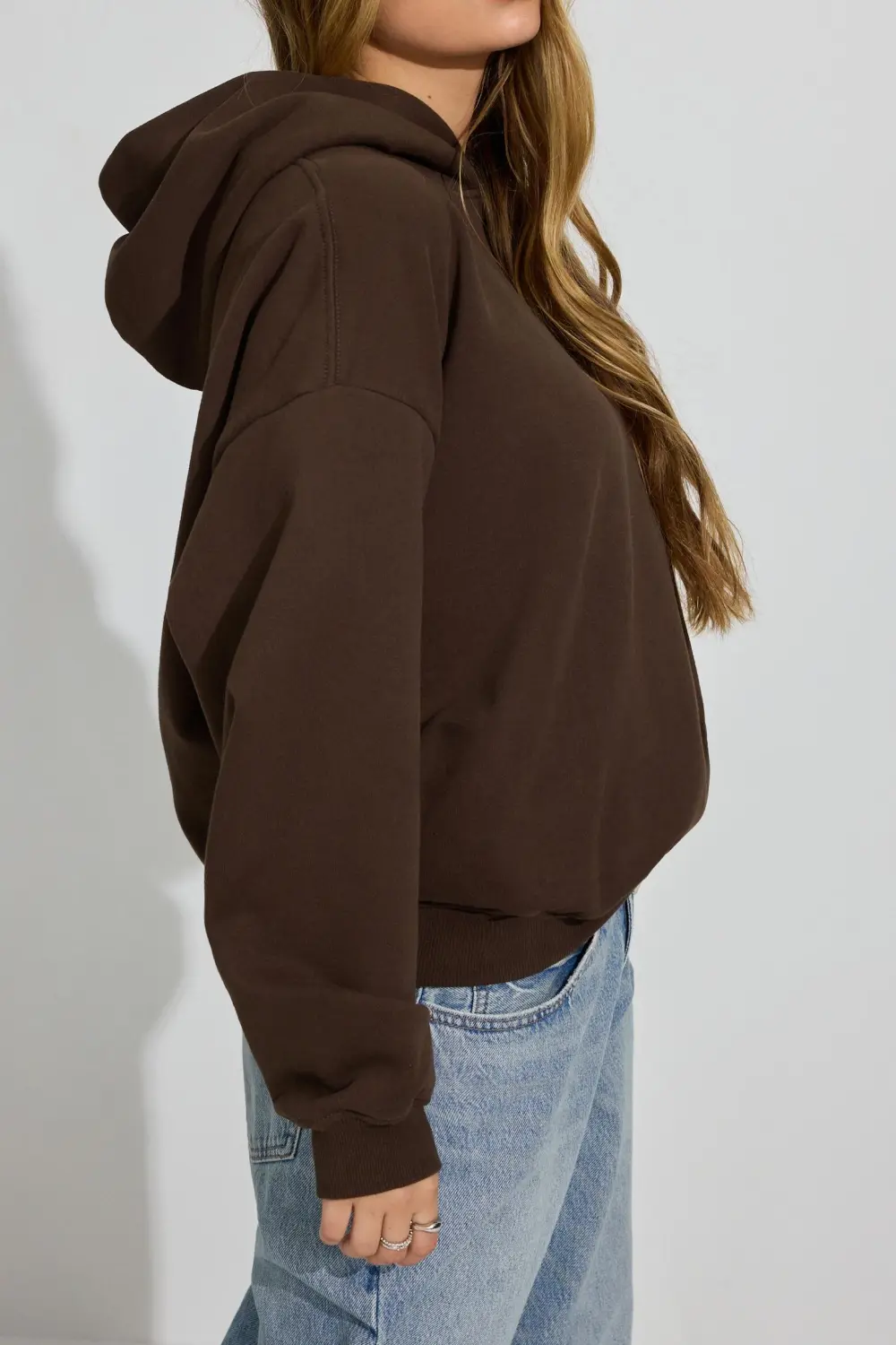 Brown Oversized Hooded Pullover