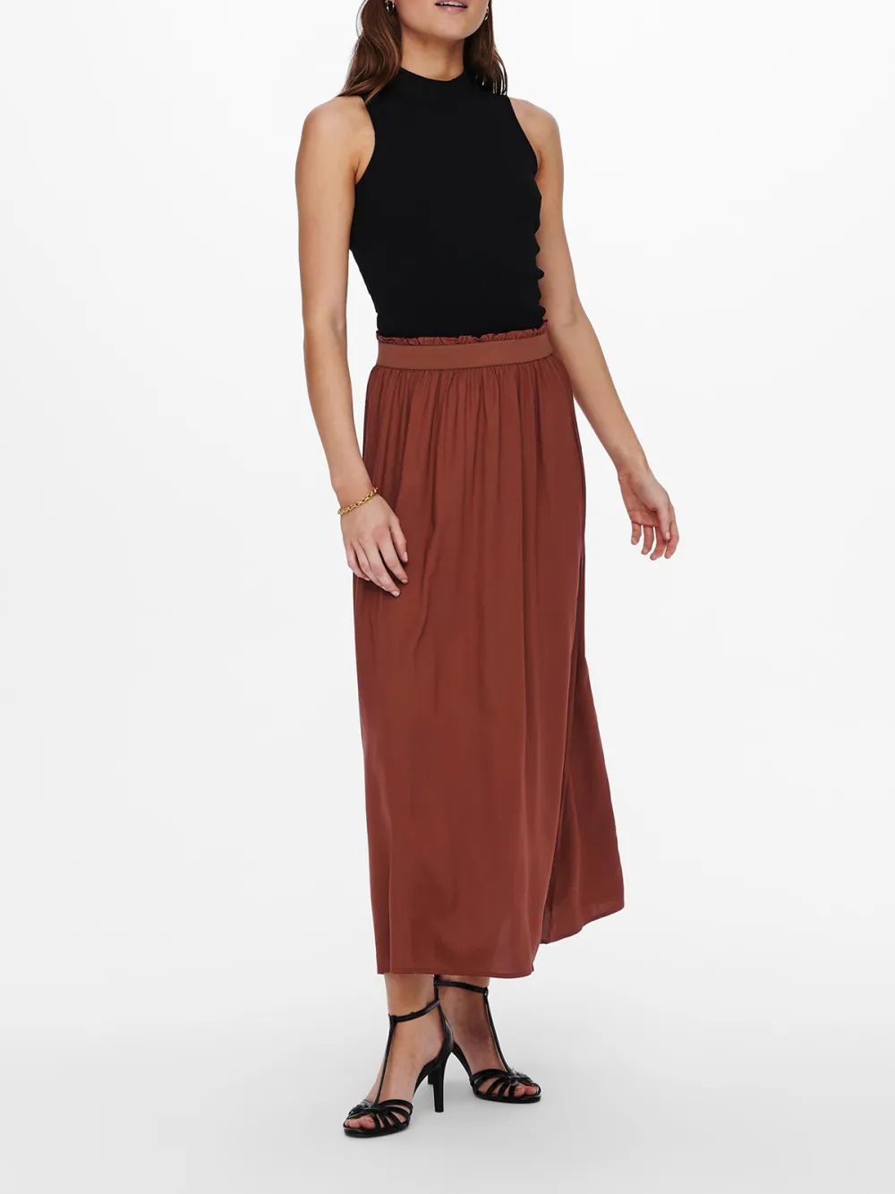 Plain Colored Casual Style A-line Skirt