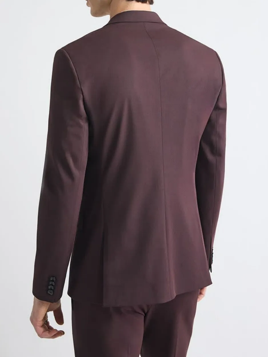 Deep Berry Slim Fit Business Style Suit Blazer