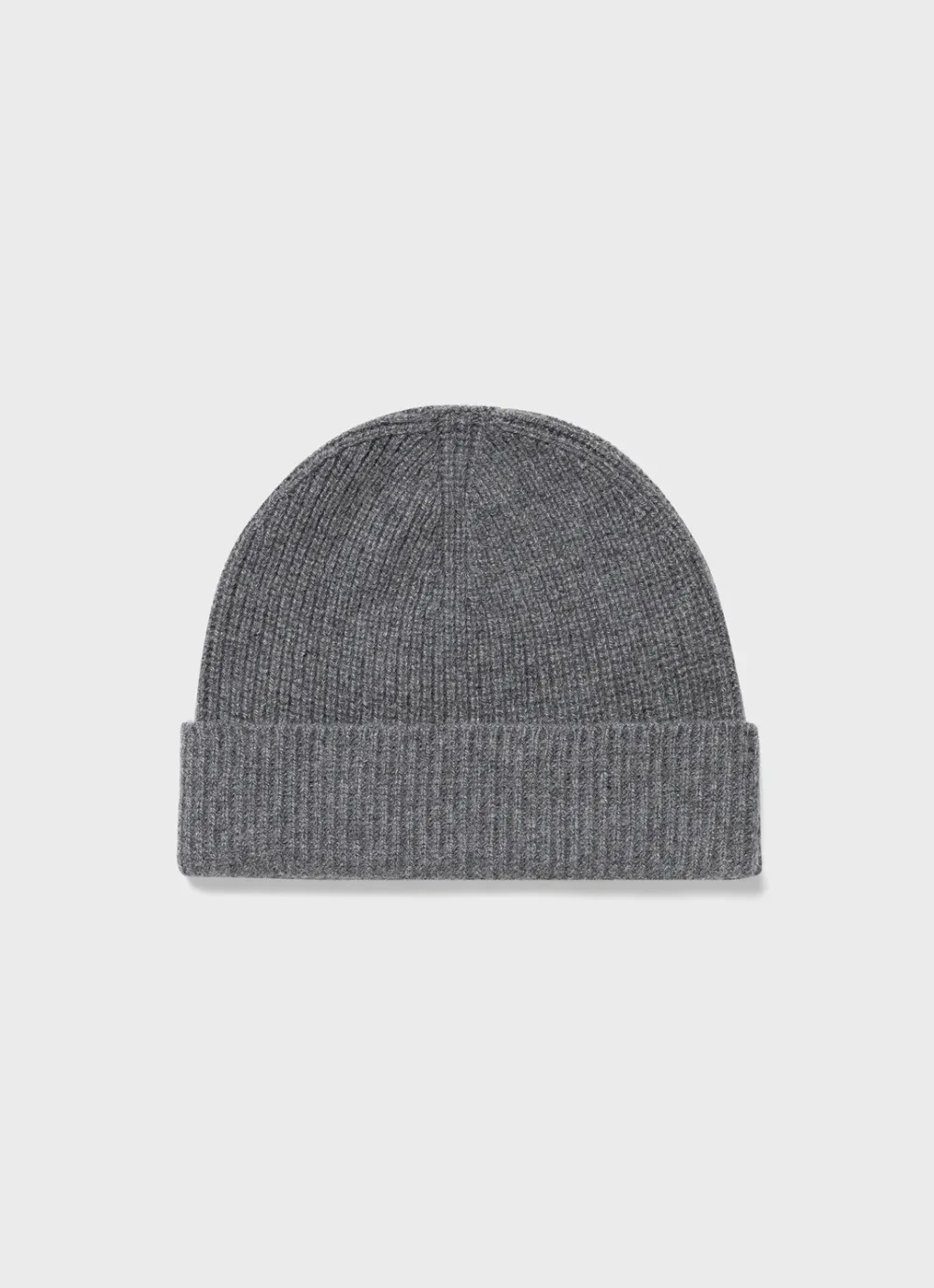Light Gray Knitted Beanie With Ribbed Cuff For Casual Warmth