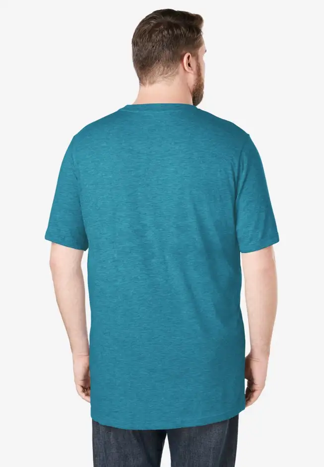 Shrink-Less Lightweight Longer-Length Crewneck Pocket T-Shirt