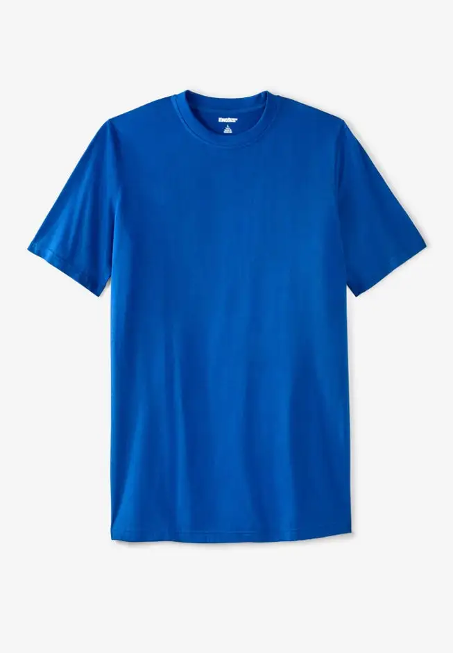 Shrink-Less Lightweight Longer-Length Crewneck T-Shirt