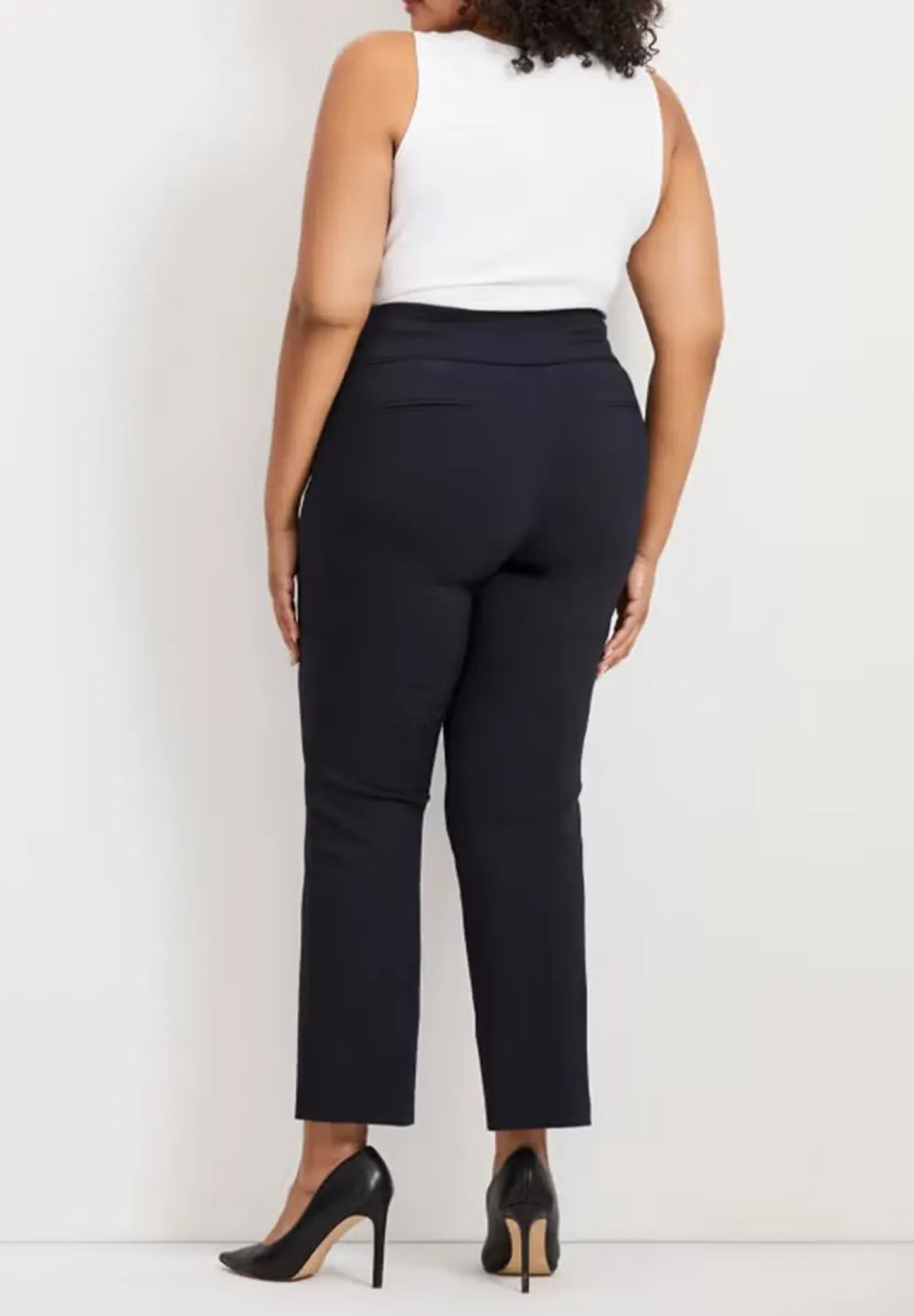 Solid Color Slanted Pocket Pants