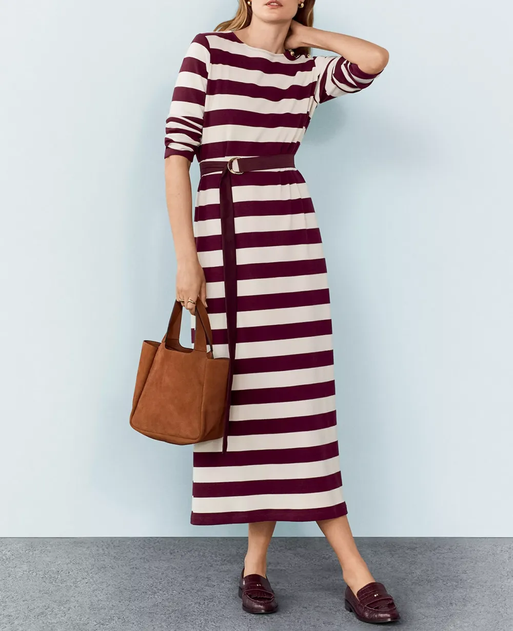 Striped Column Midi Dress