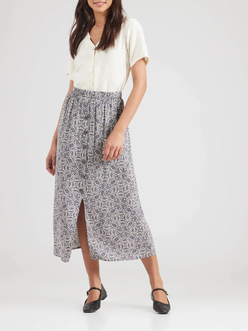 Smooth Fabric Casual Style A-line Skirt