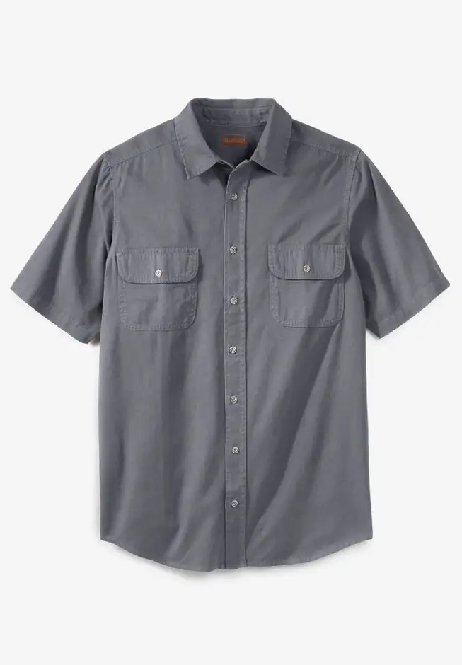 Short Sleeve Denim and Twill Shirt