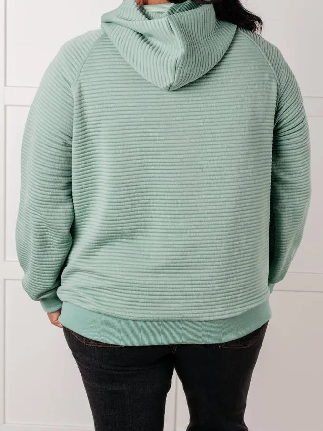 Loose Stripe Comfortable Breathable Green Hoodie