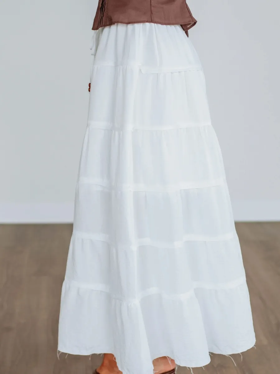 Casual Tiered Maxi Skirt