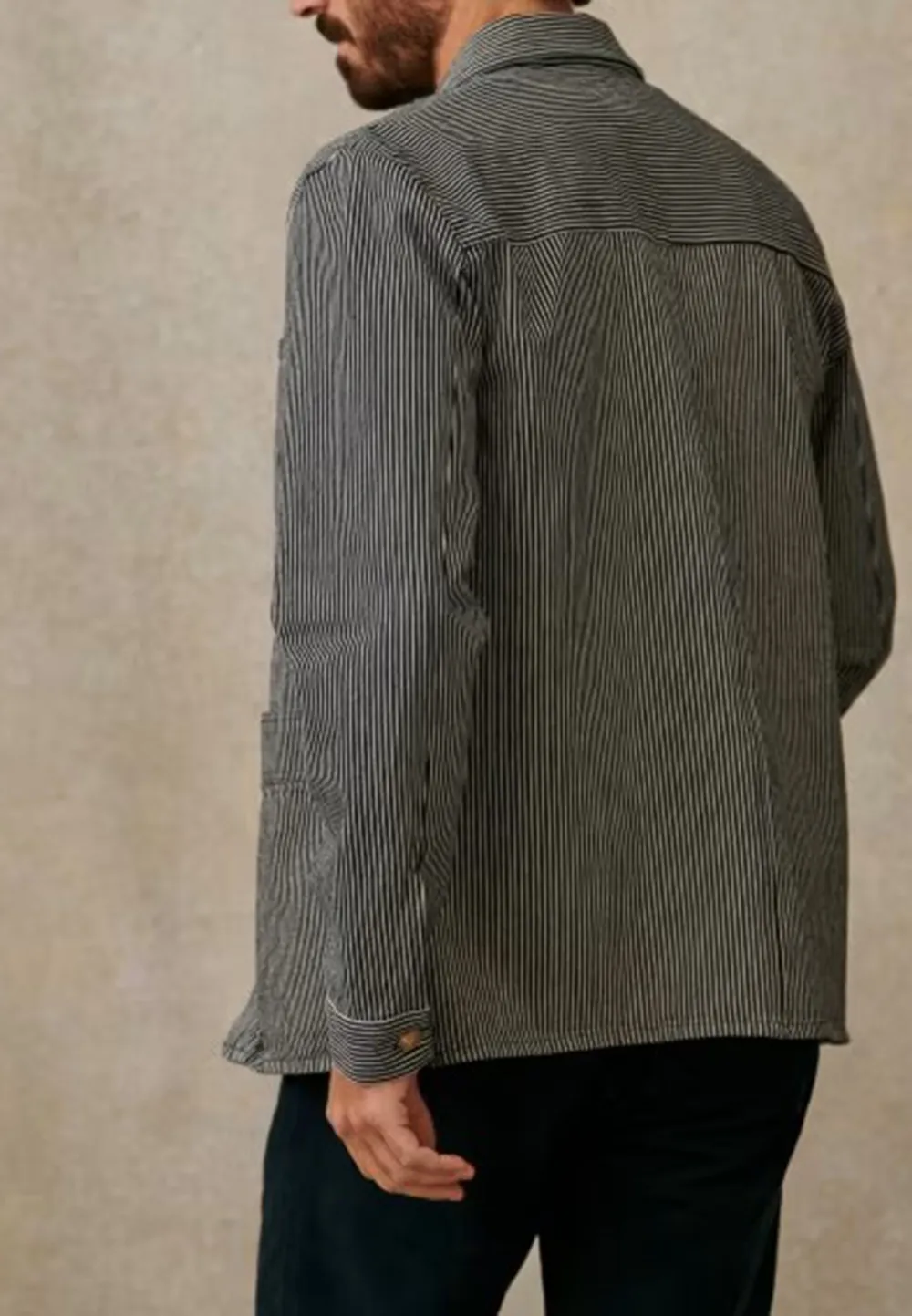 Jacket-Rayures Marine Ecru