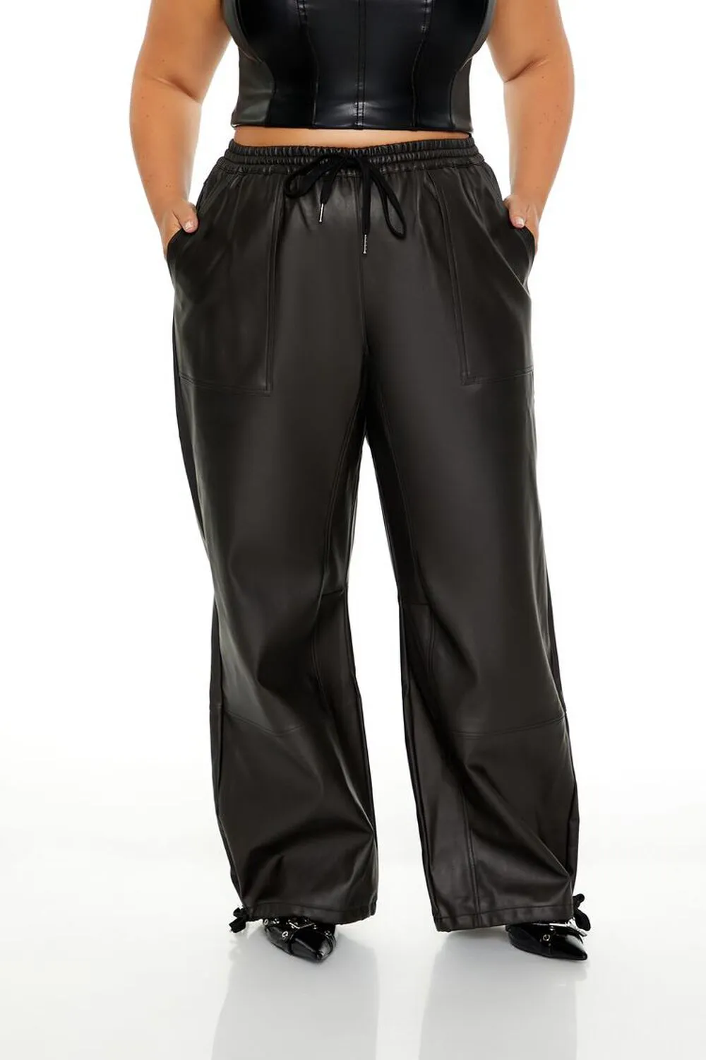 Plus Size Faux Leather Pants