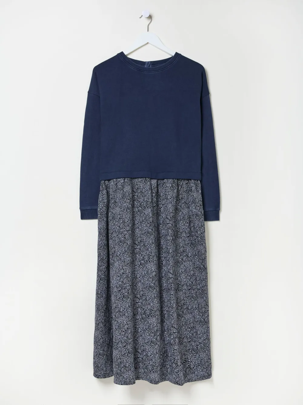 Navy Floral Midi Dress