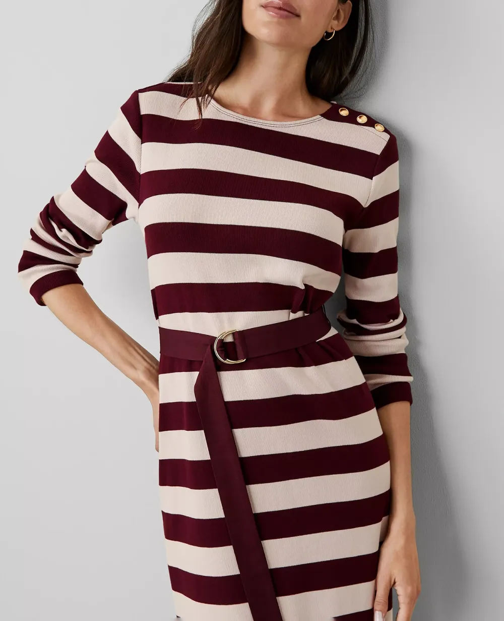 Striped Column Midi Dress