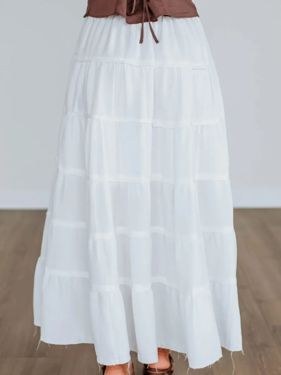 Casual Tiered Maxi Skirt