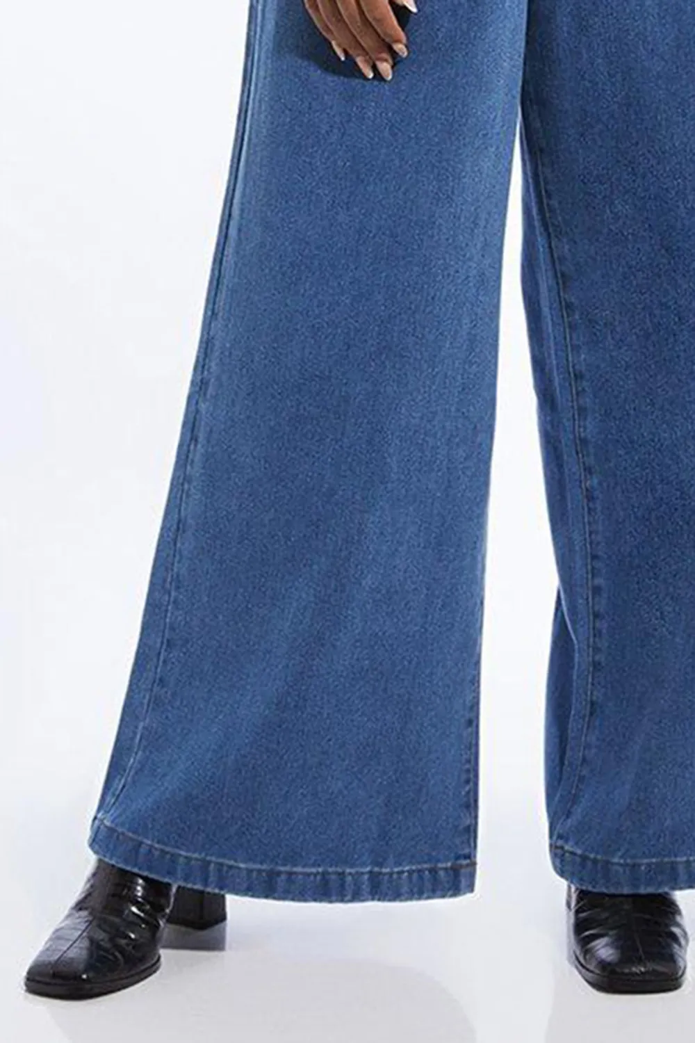 Denim Wide Leg Trousers