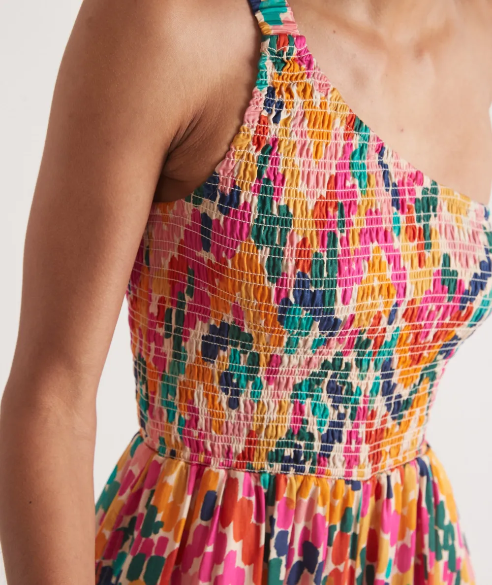 One-Shoulder Floral Print Jumpsuit