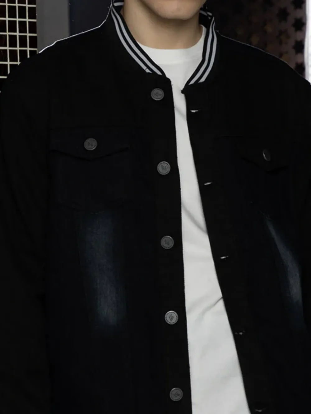 Denim Inspired Varsity Jacket
