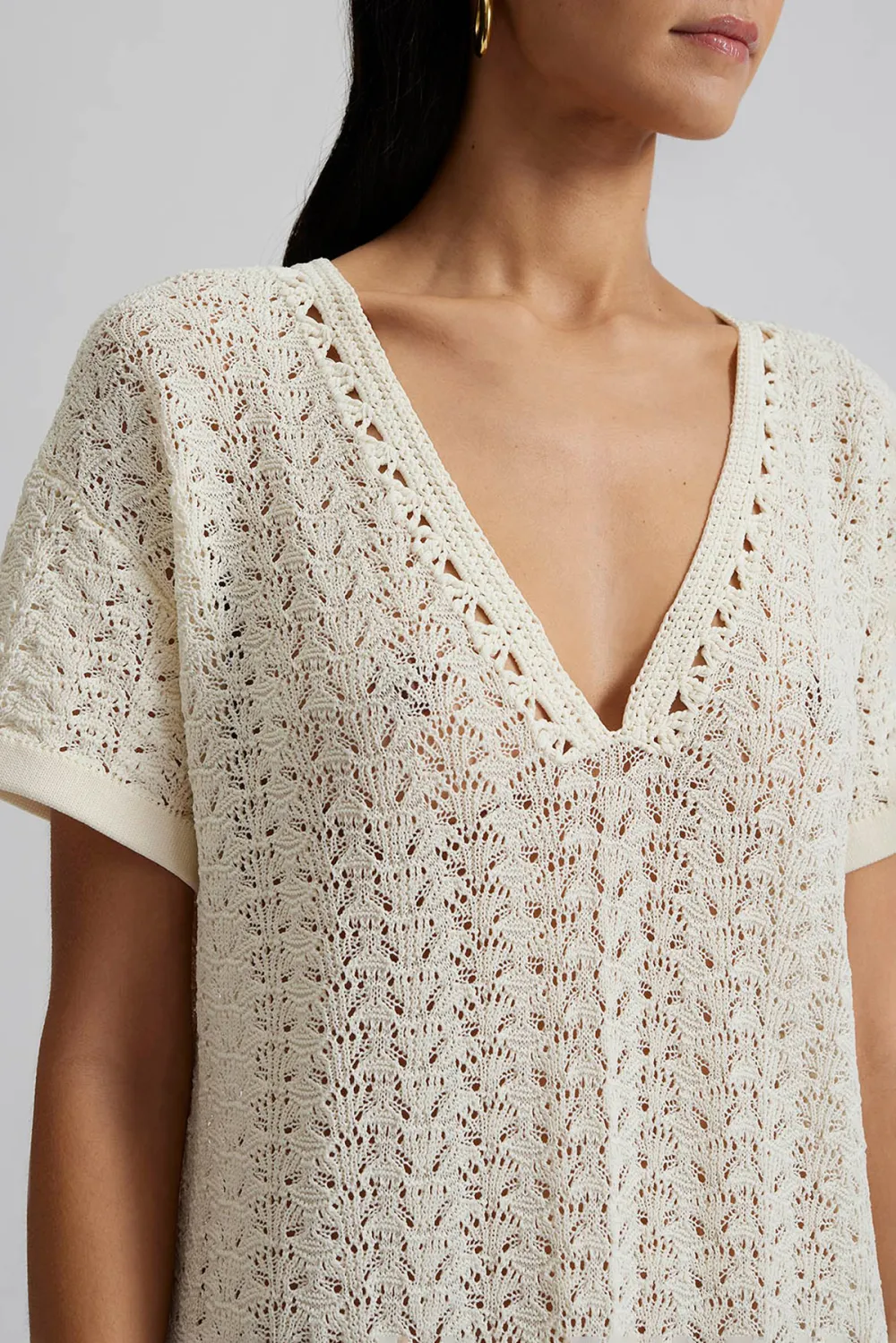 AIRA KAFTAN-Fringe detail knitted kaftan