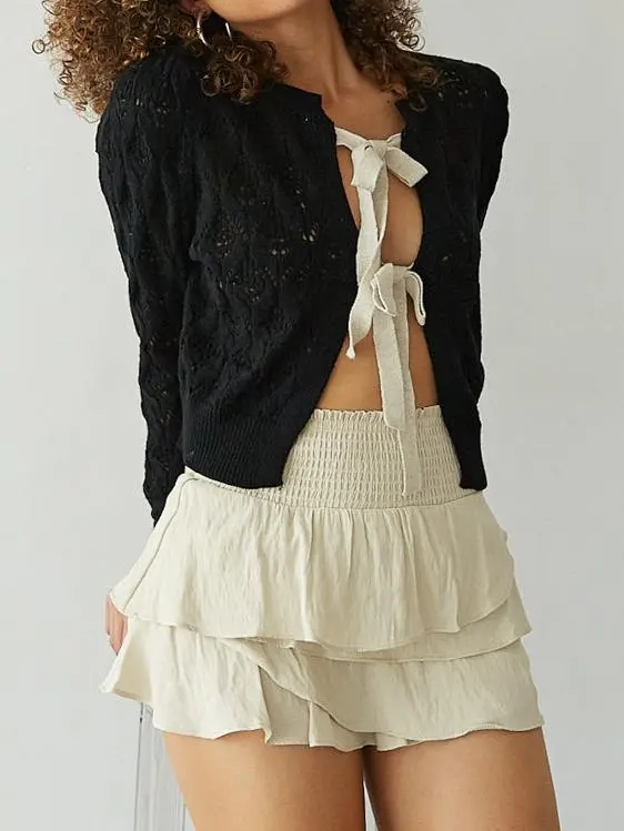 Rory Crochet Bow Cardigan