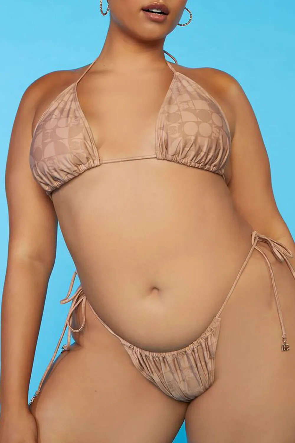 Plus Size Geo Print Bikini Bottoms