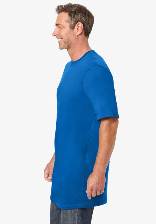 Shrink-Less Lightweight Longer-Length Crewneck T-Shirt