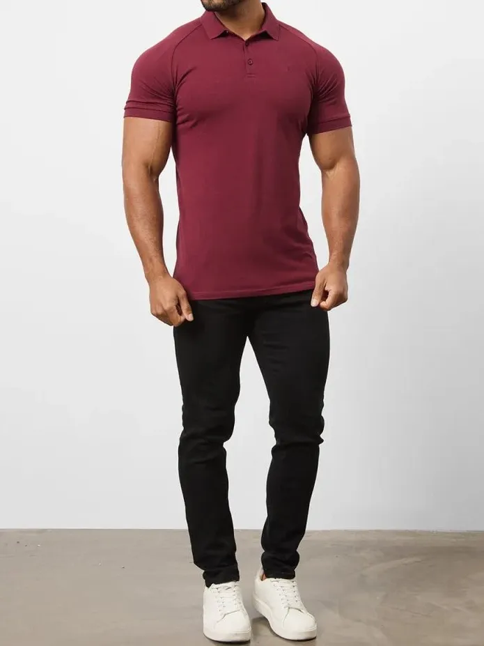 Burgundy Soft Simple Athletic Polo Shirt
